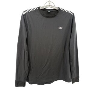 Helly Hansen Mens Medium Long Sleeve Active T Shirt Top‎ Striped Shoulders
